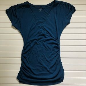 Express V Neck Top With Ruching